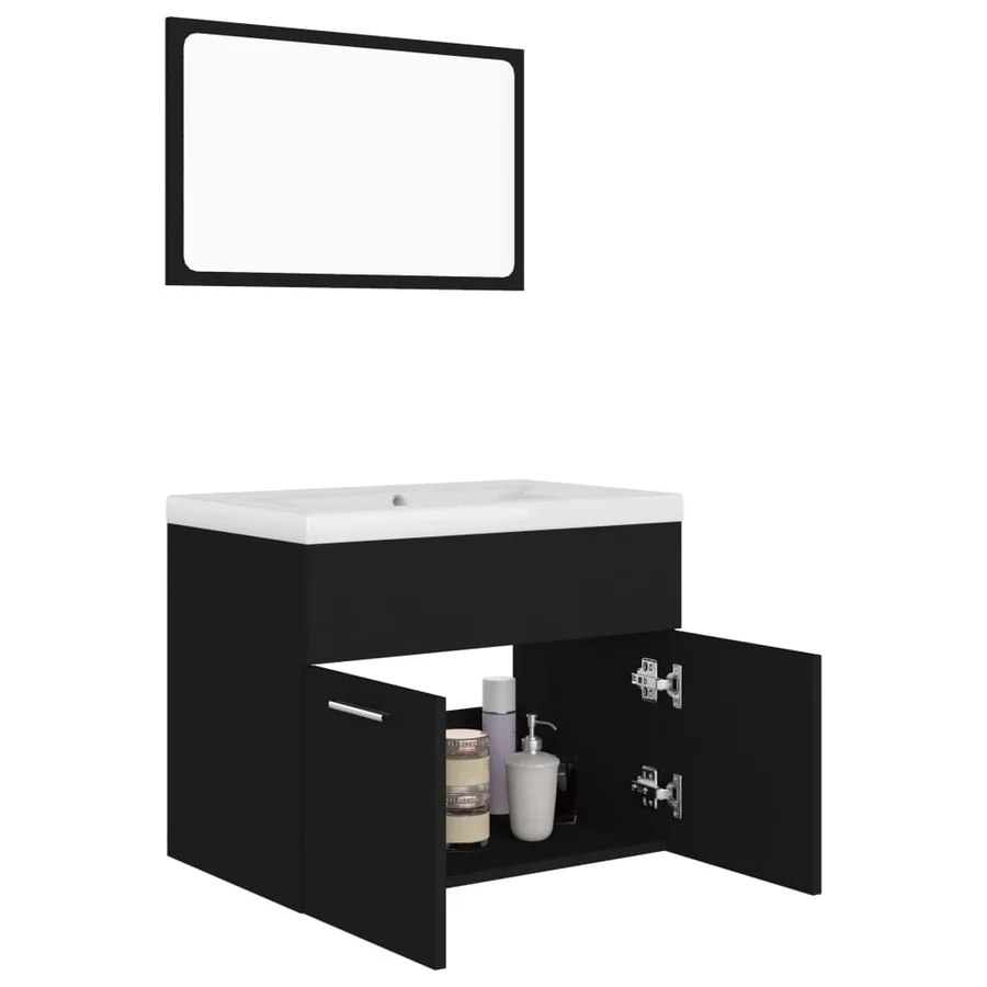 Ensemble de meubles de salle de bain Noir Aggloméré - 6