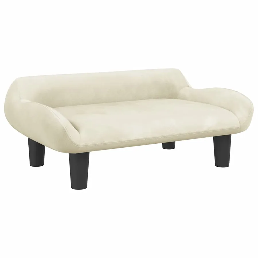 Lit pour chien crème 70x40x24 cm velours - 2