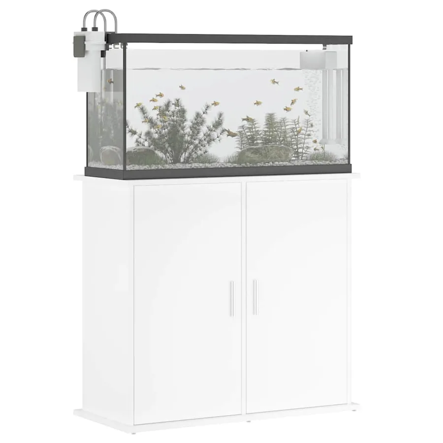 Support pour aquarium blanc 81x36x73 cm bois d'ingénierie - 4