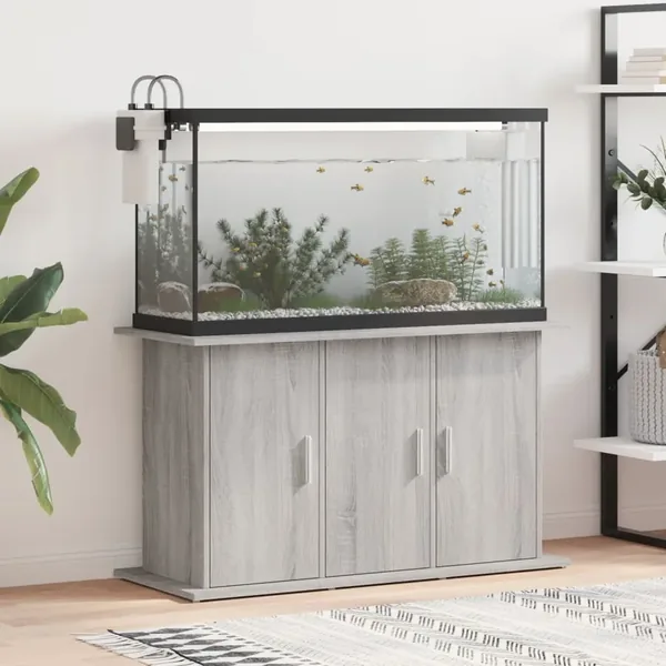 Support pour aquarium sonoma gris 101x41x58cm bois d'ingénierie