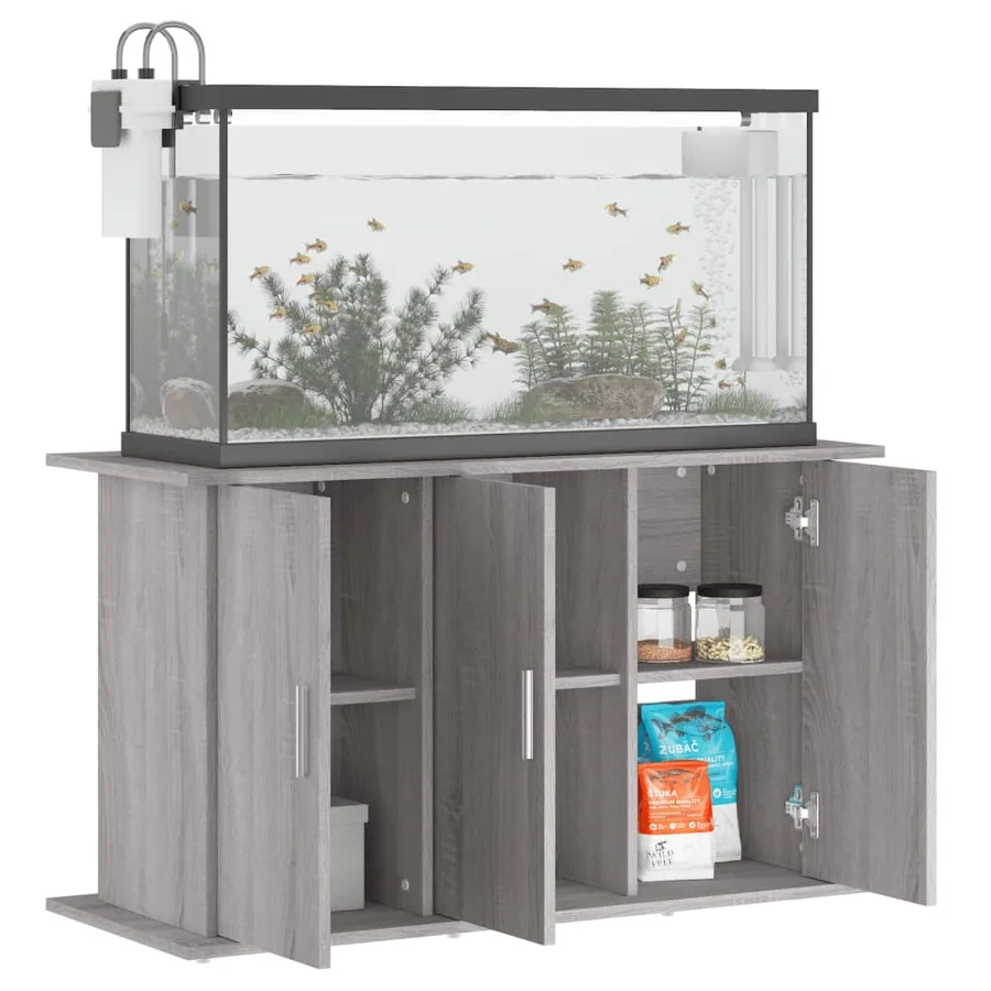 Support pour aquarium sonoma gris 101x41x58cm bois d'ingénierie - 3