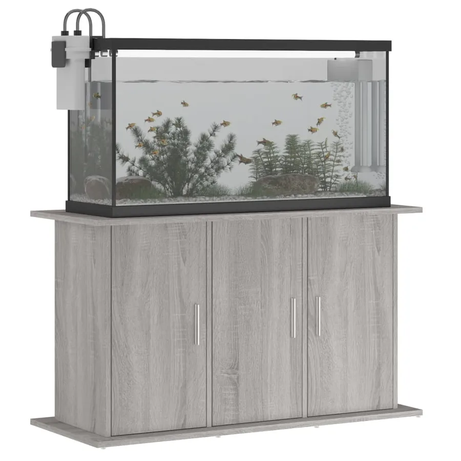 Support pour aquarium sonoma gris 101x41x58cm bois d'ingénierie - 4