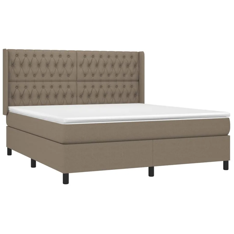 Sommier à lattes de lit avec matelas Taupe 180x200 cm Tissu - 3