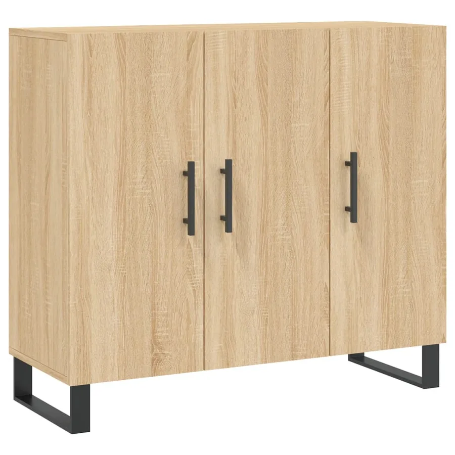 Buffet chêne sonoma 90x34x80 cm bois d'ingénierie - 2