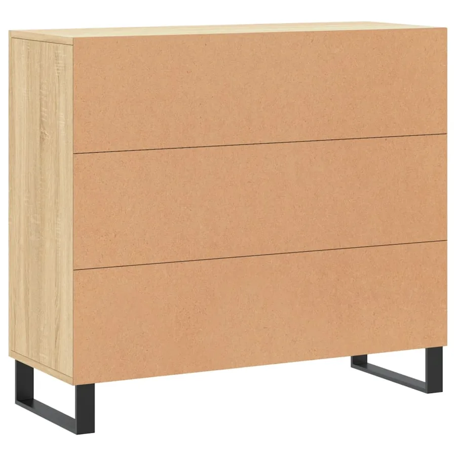 Buffet chêne sonoma 90x34x80 cm bois d'ingénierie - 8