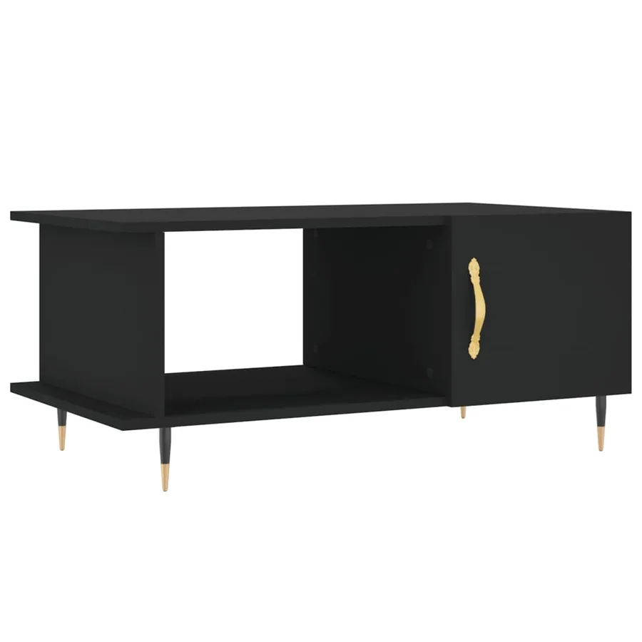 Table basse noir 90x50x40 cm bois d'ingénierie - 2