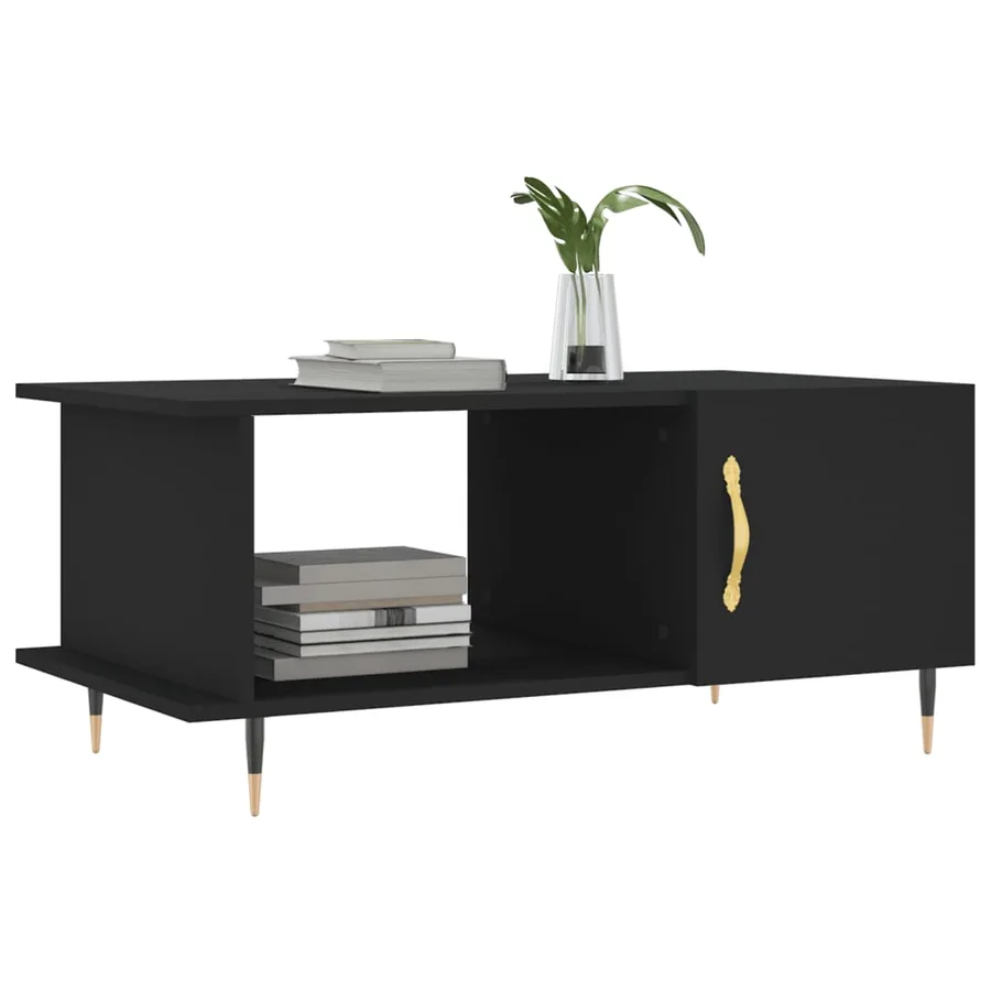 Table basse noir 90x50x40 cm bois d'ingénierie - 3