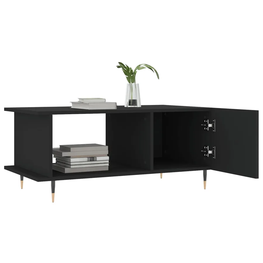 Table basse noir 90x50x40 cm bois d'ingénierie - 4