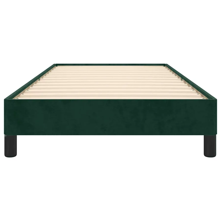 Cadre de lit sans matelas vert foncé 90x190 cm velours - 5