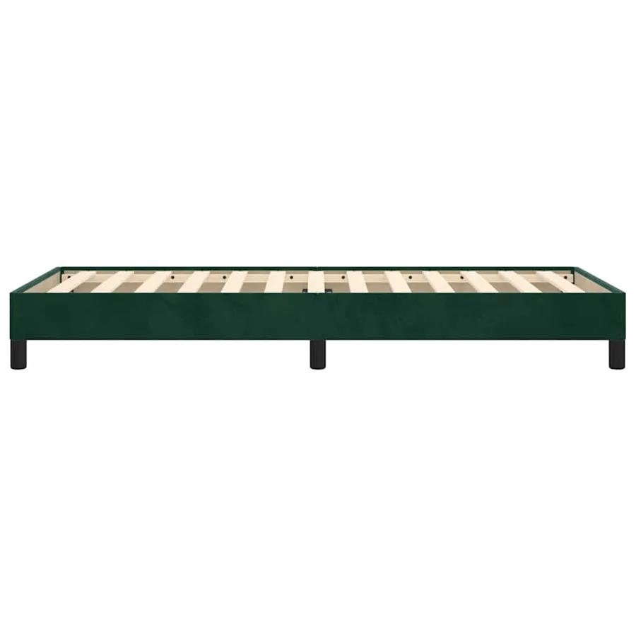 Cadre de lit sans matelas vert foncé 90x190 cm velours - 6