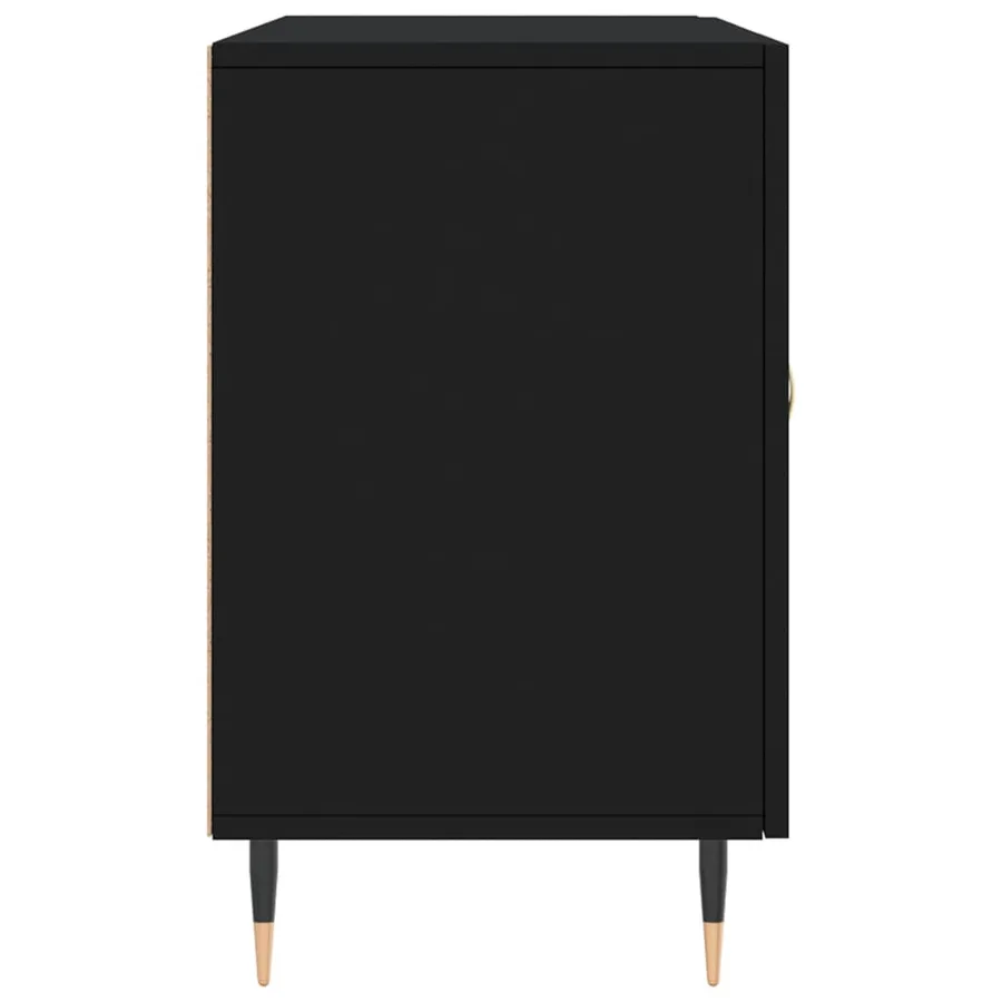 Buffet noir 100x36x60 cm bois d'ingénierie - 7