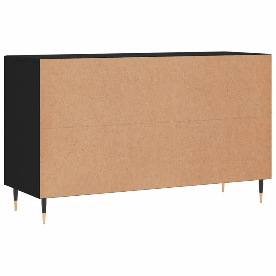 Buffet noir 100x36x60 cm bois d'ingénierie - 8