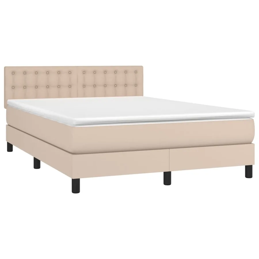Sommier à lattes de lit avec matelas LED Cappuccino 140x200 cm - 3