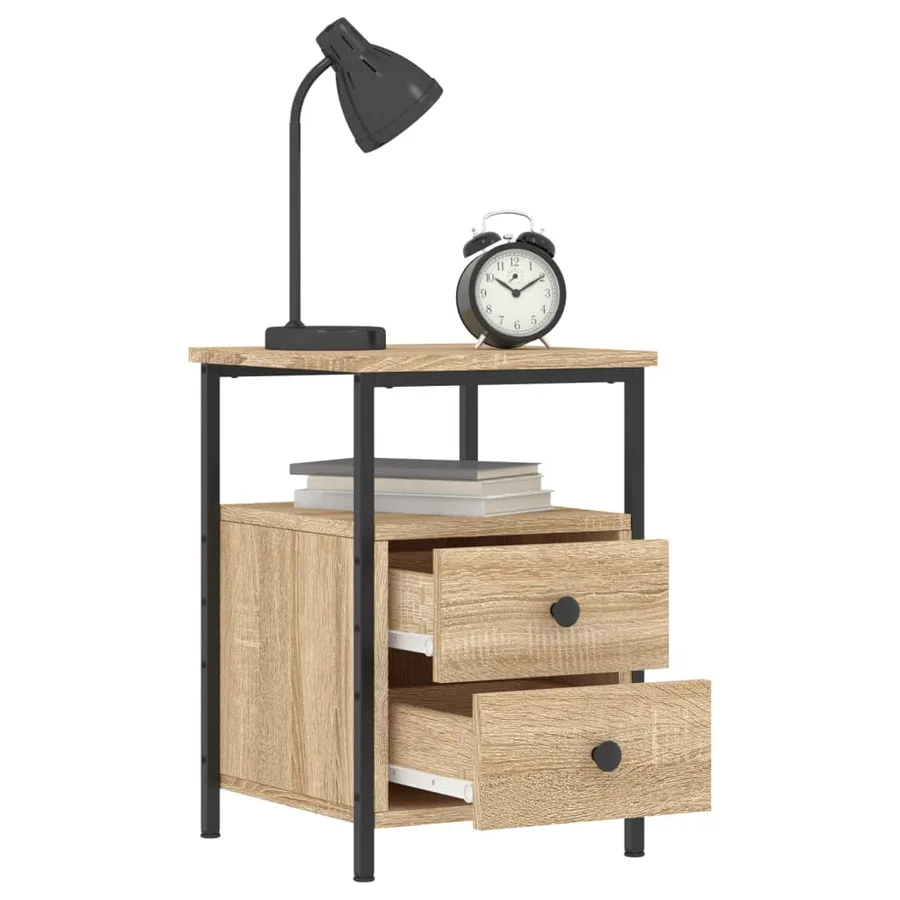 Tables de chevet 2pcs chêne sonoma 34x35,5x50cm bois ingénierie - 4