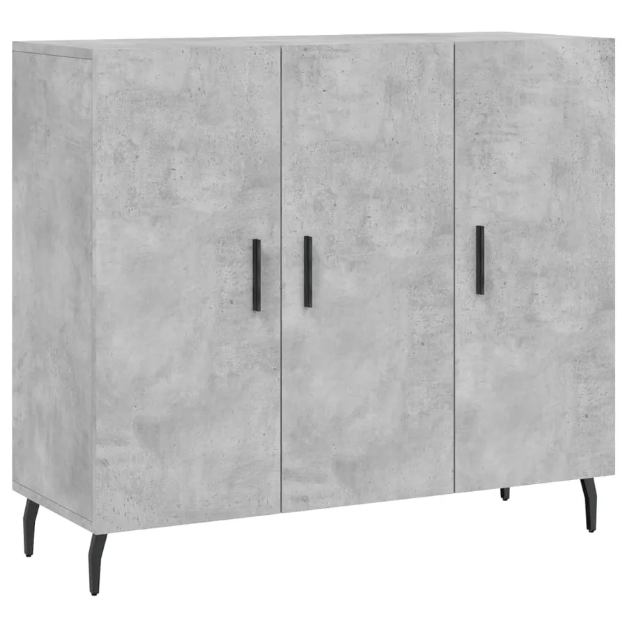 Buffet gris béton 90x34x80 cm bois d'ingénierie - 2
