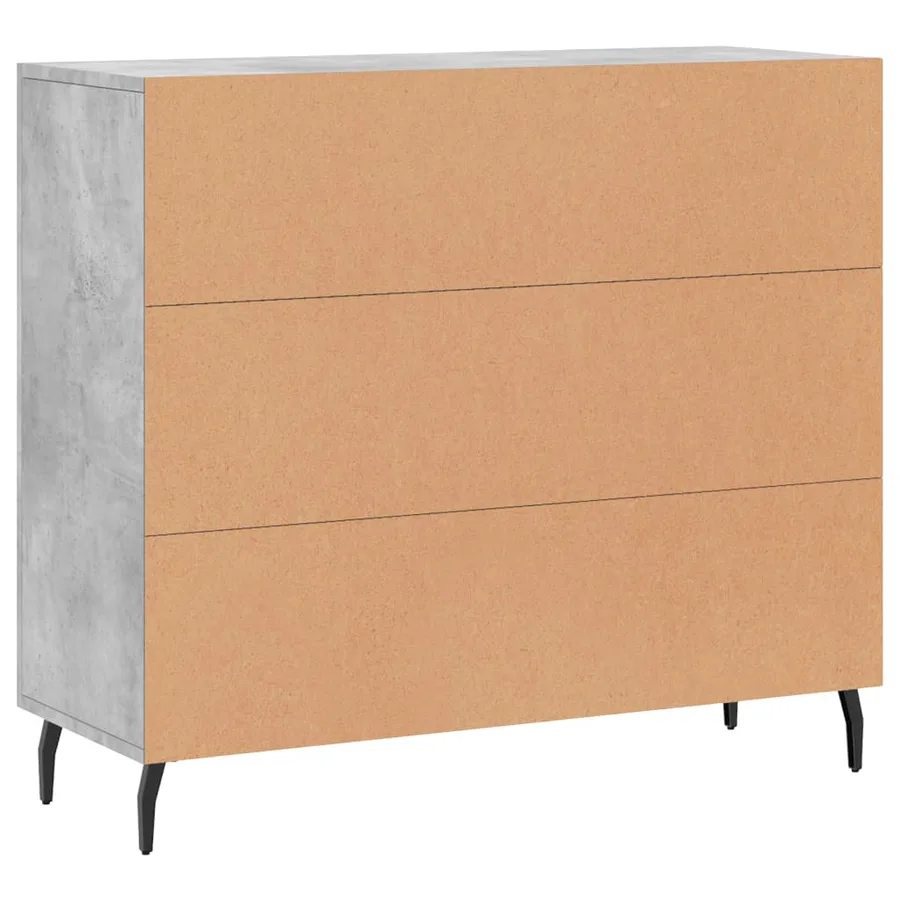 Buffet gris béton 90x34x80 cm bois d'ingénierie - 8