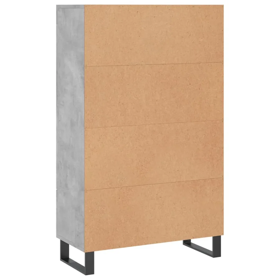 Buffet haut gris béton 69,5x31x115 cm bois d'ingénierie - 8