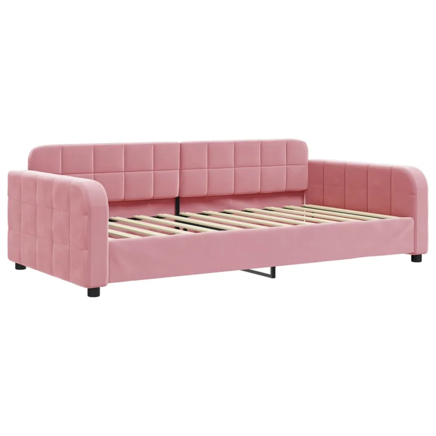 Lit de repos rose 100x200 cm velours - 2