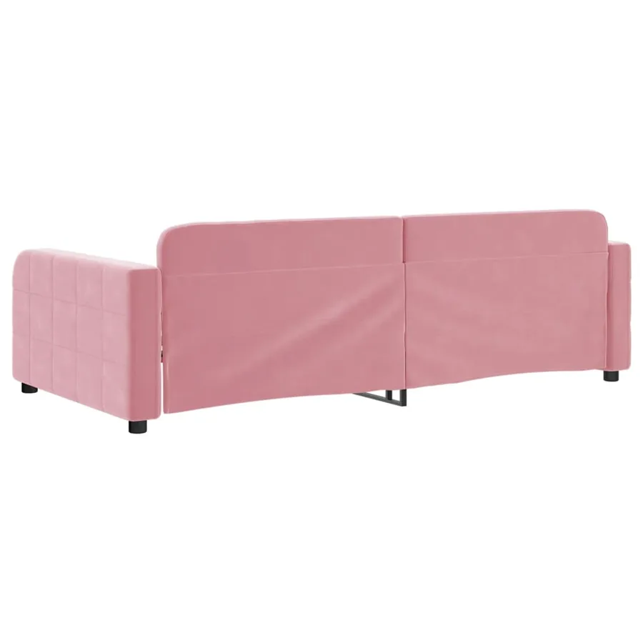 Lit de repos rose 100x200 cm velours - 5