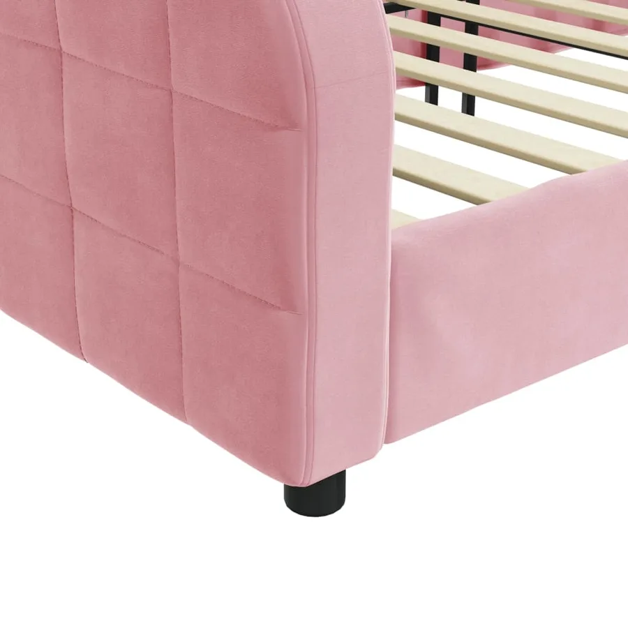 Lit de repos rose 100x200 cm velours - 6