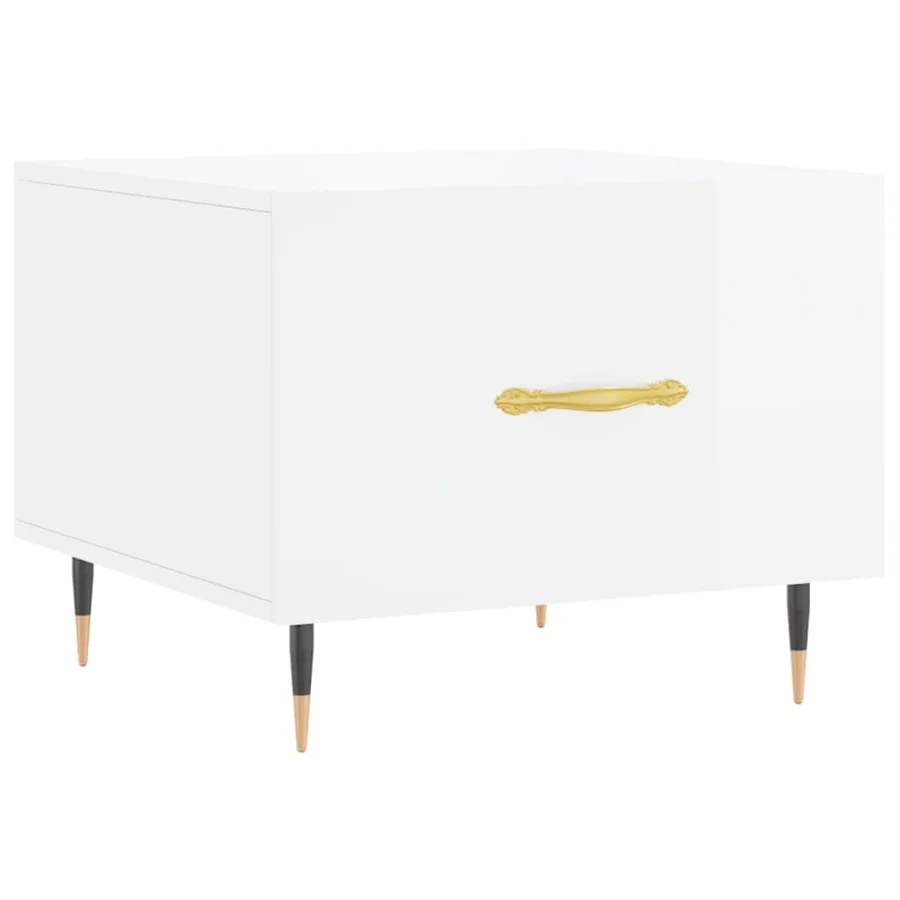 Tables basses 2 pcs blanc brillant 50x50x40cm bois d'ingénierie - 5