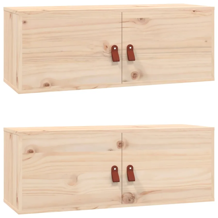 Armoires murales 2 pcs 80x30x30 cm Bois de pin massif - 2