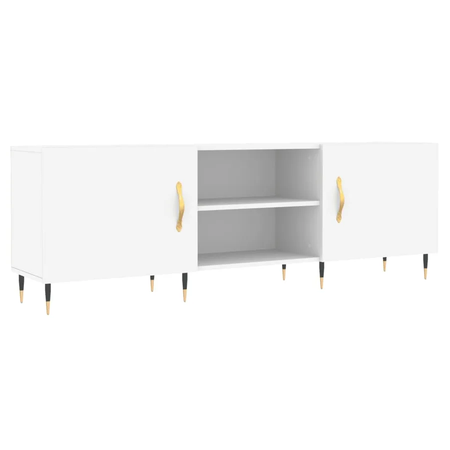 Meuble TV blanc 150x30x50 cm bois d'ingénierie - 2
