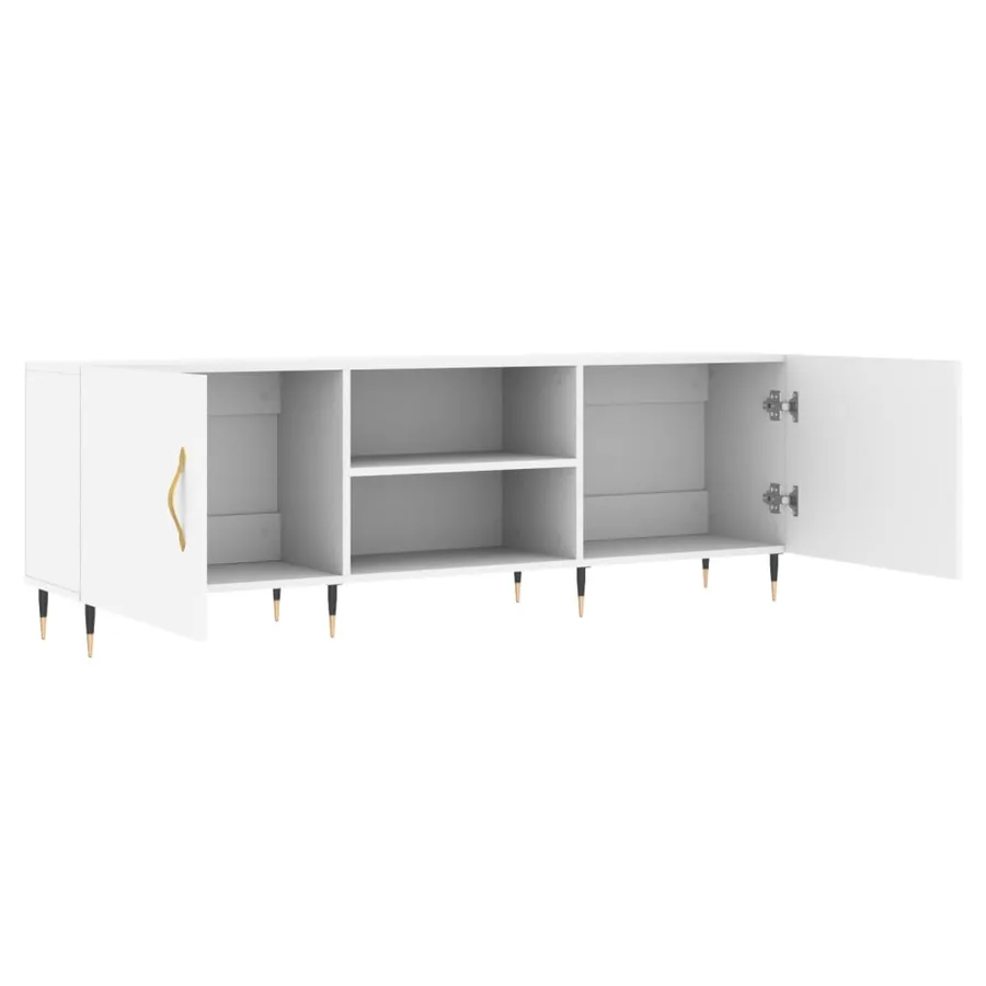 Meuble TV blanc 150x30x50 cm bois d'ingénierie - 6