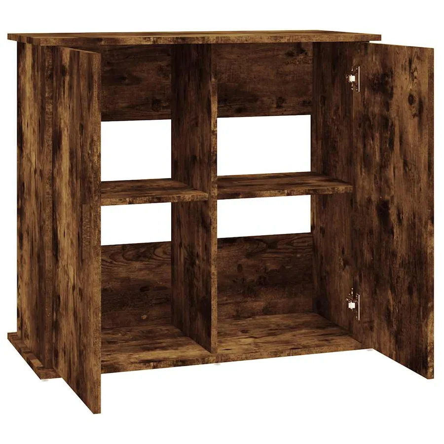 Support pour aquarium chêne fumé 81x36x73 cm bois d'ingénierie - 6