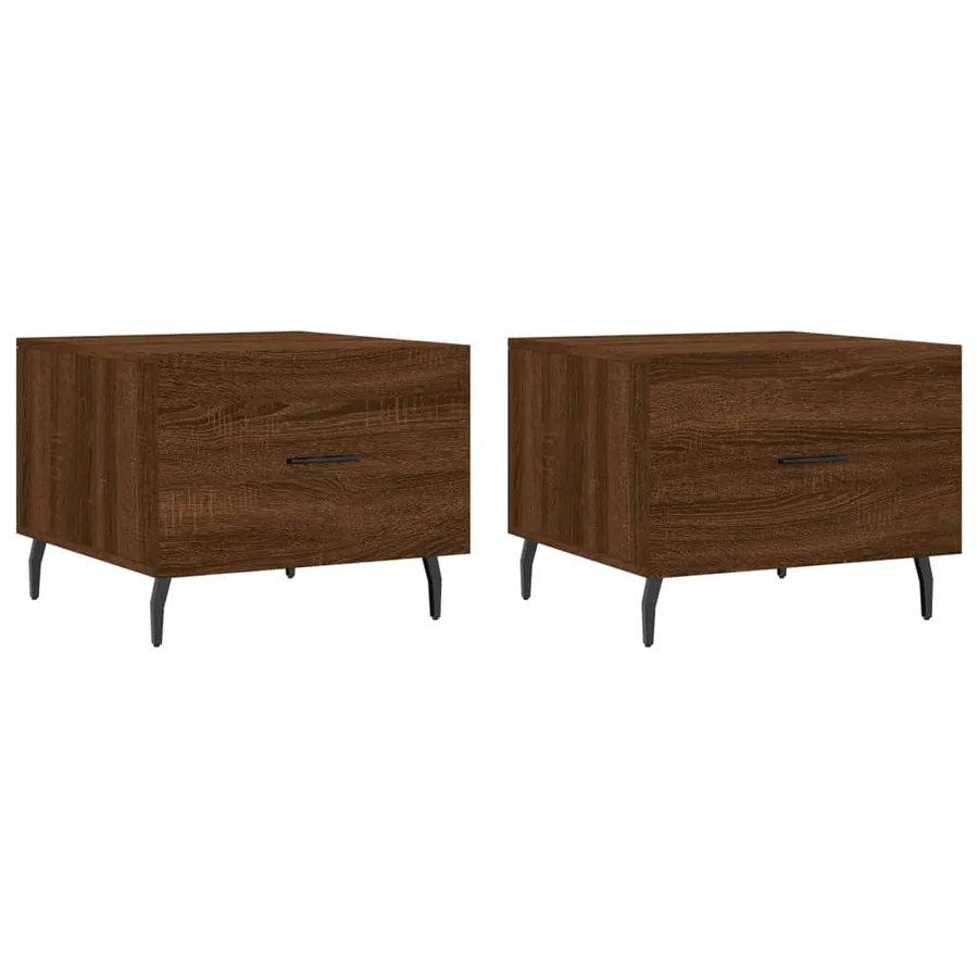 Tables basses 2 pcs chêne marron 50x50x40 cm bois d'ingénierie - 2