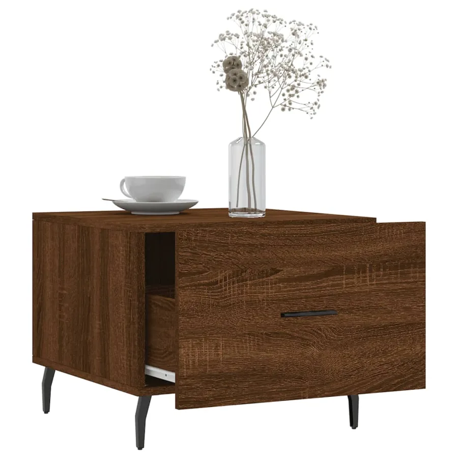 Tables basses 2 pcs chêne marron 50x50x40 cm bois d'ingénierie - 4