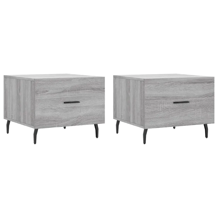 Tables basses 2 pcs sonoma gris 50x50x40 cm bois d'ingénierie - 2