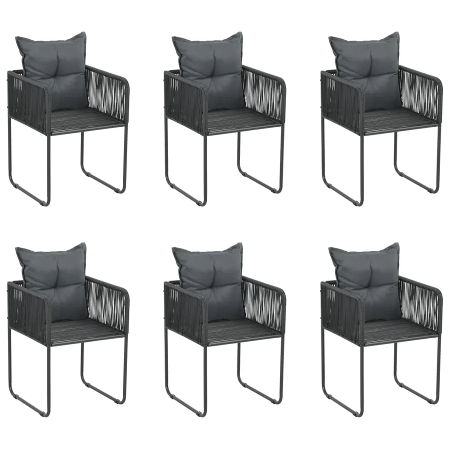 Ensemble à manger de jardin 7 pcs Noir - 4