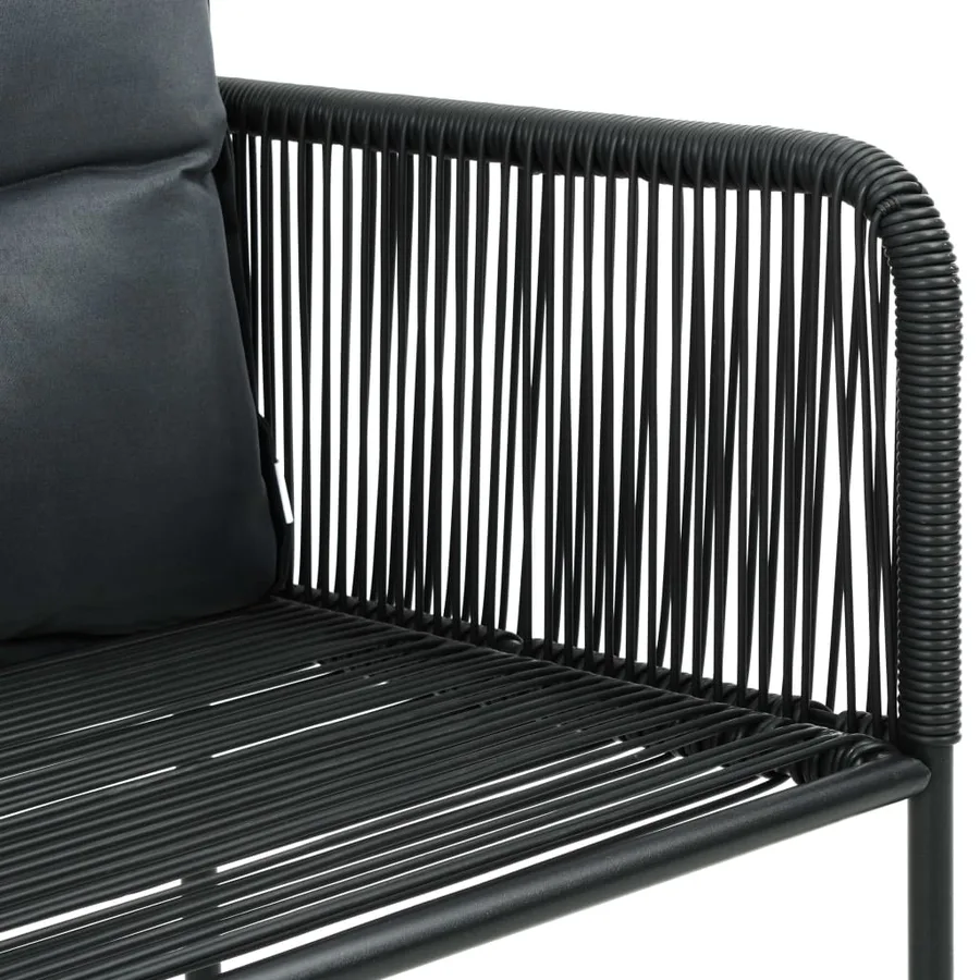 Ensemble à manger de jardin 7 pcs Noir - 6