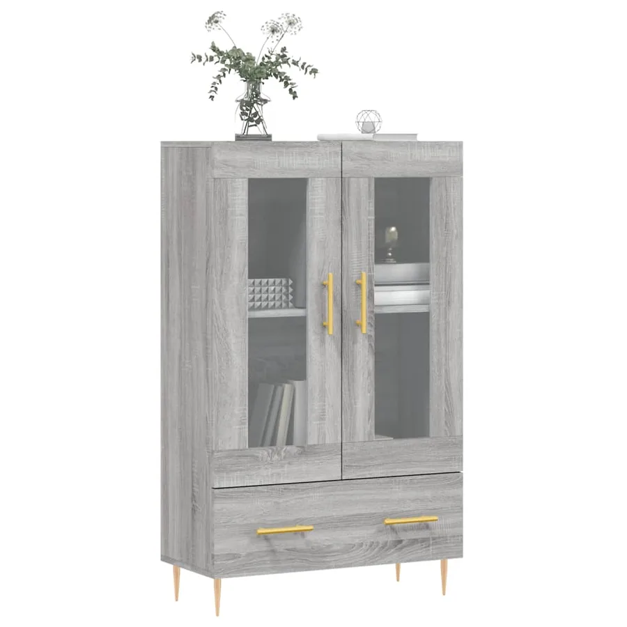 Buffet haut sonoma gris 69,5x31x115 cm bois d'ingénierie - 3