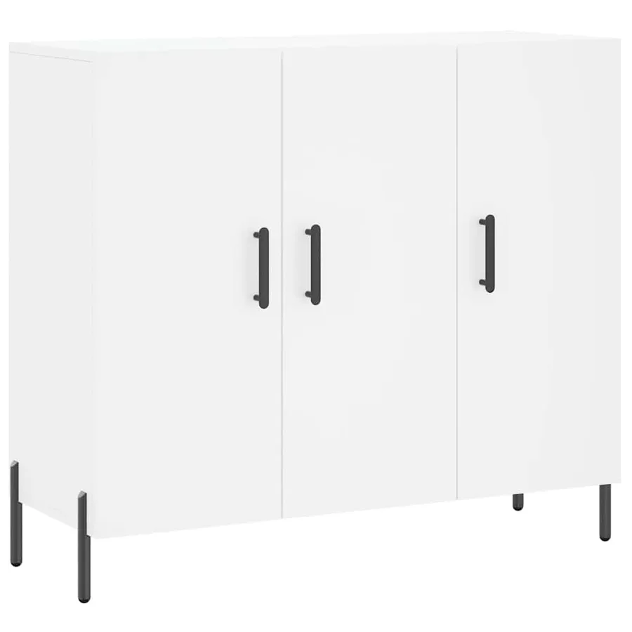 Buffet blanc 90x34x80 cm bois d'ingénierie - 2
