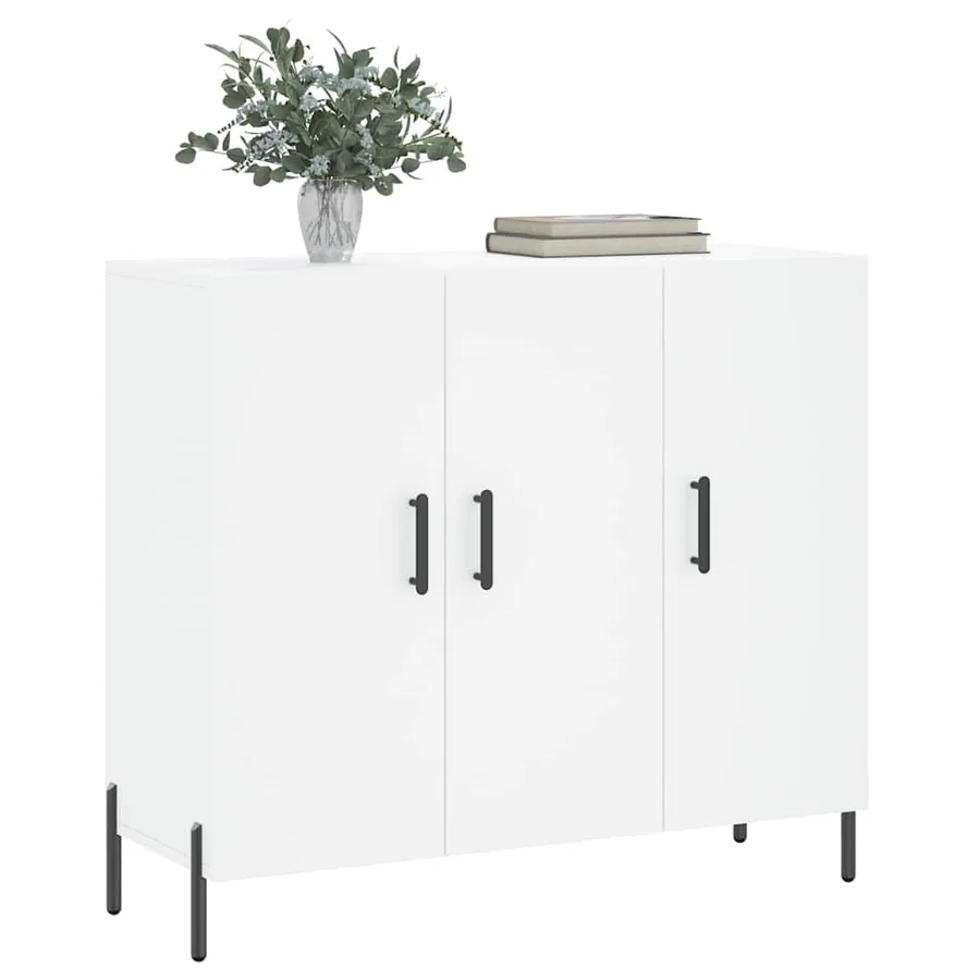 Buffet blanc 90x34x80 cm bois d'ingénierie - 3