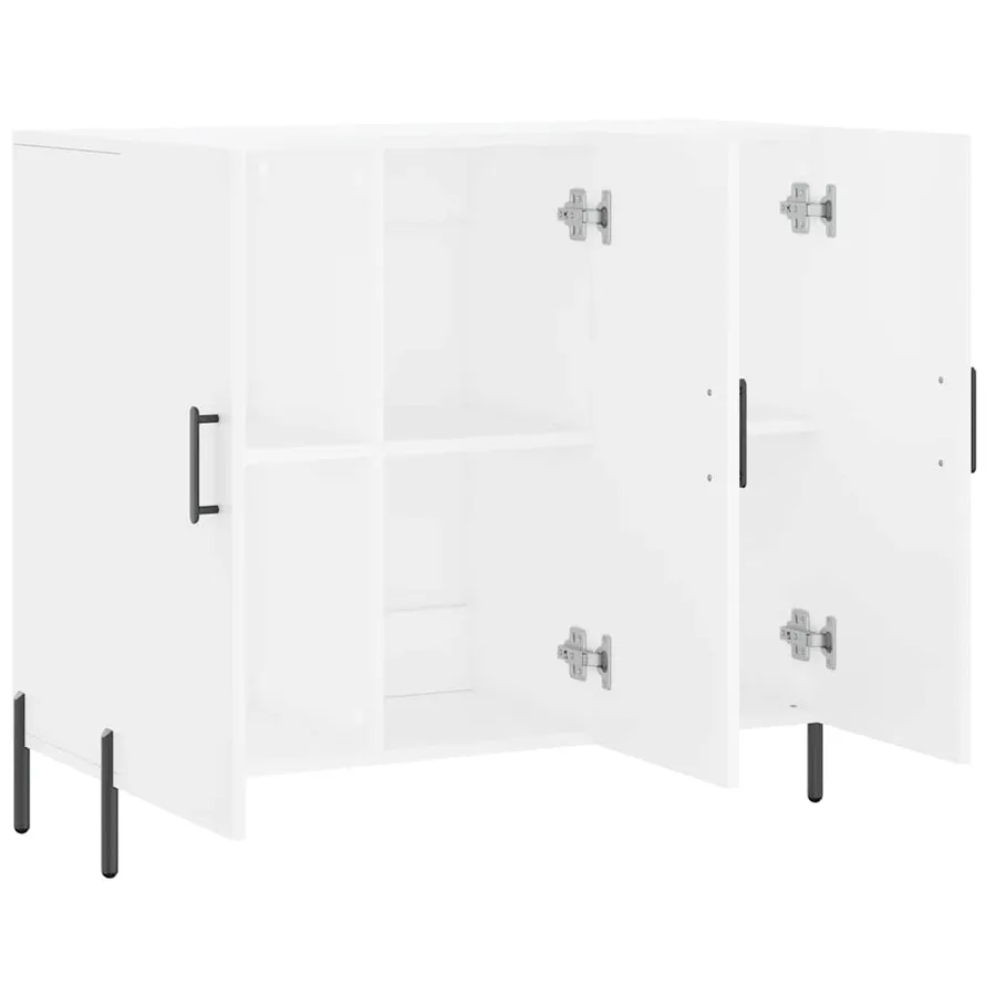 Buffet blanc 90x34x80 cm bois d'ingénierie - 5