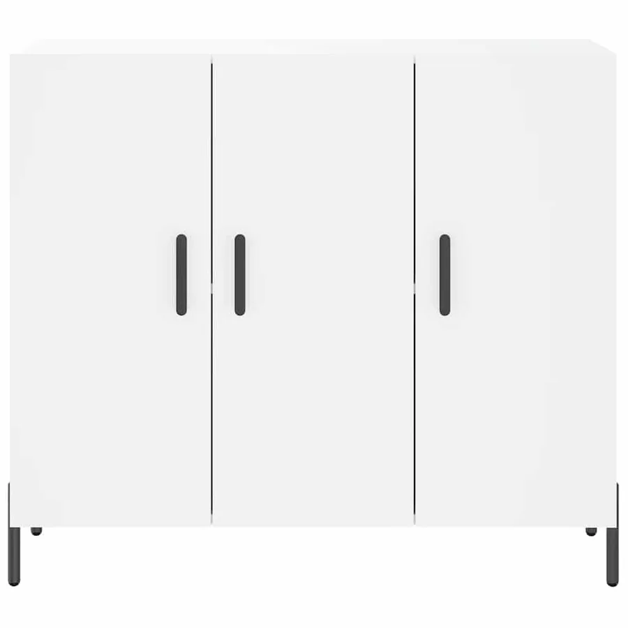 Buffet blanc 90x34x80 cm bois d'ingénierie - 6