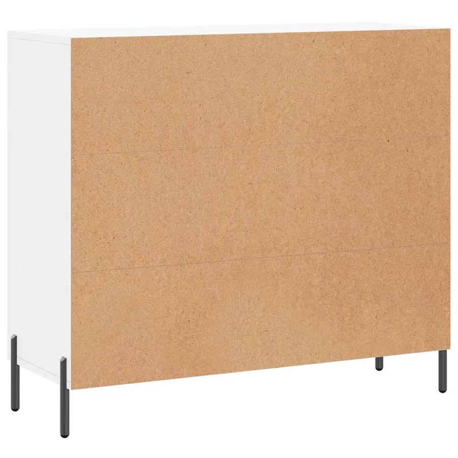 Buffet blanc 90x34x80 cm bois d'ingénierie - 8