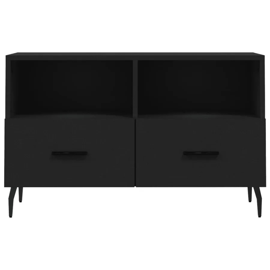 Meuble TV Noir 80x36x50 cm Bois d'ingénierie - 5