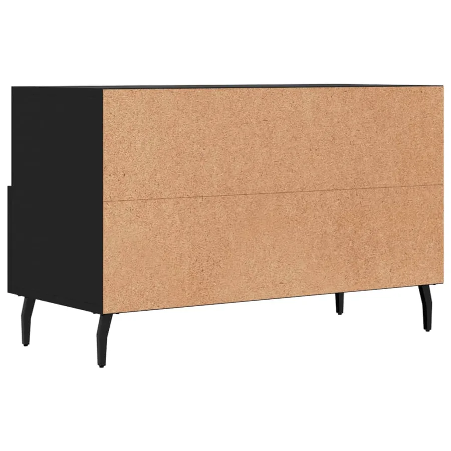 Meuble TV Noir 80x36x50 cm Bois d'ingénierie - 8