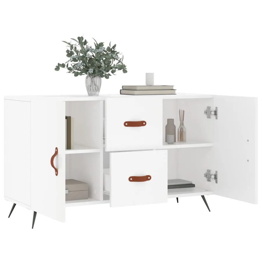 Buffet blanc 100x36x60 cm bois d'ingénierie - 4