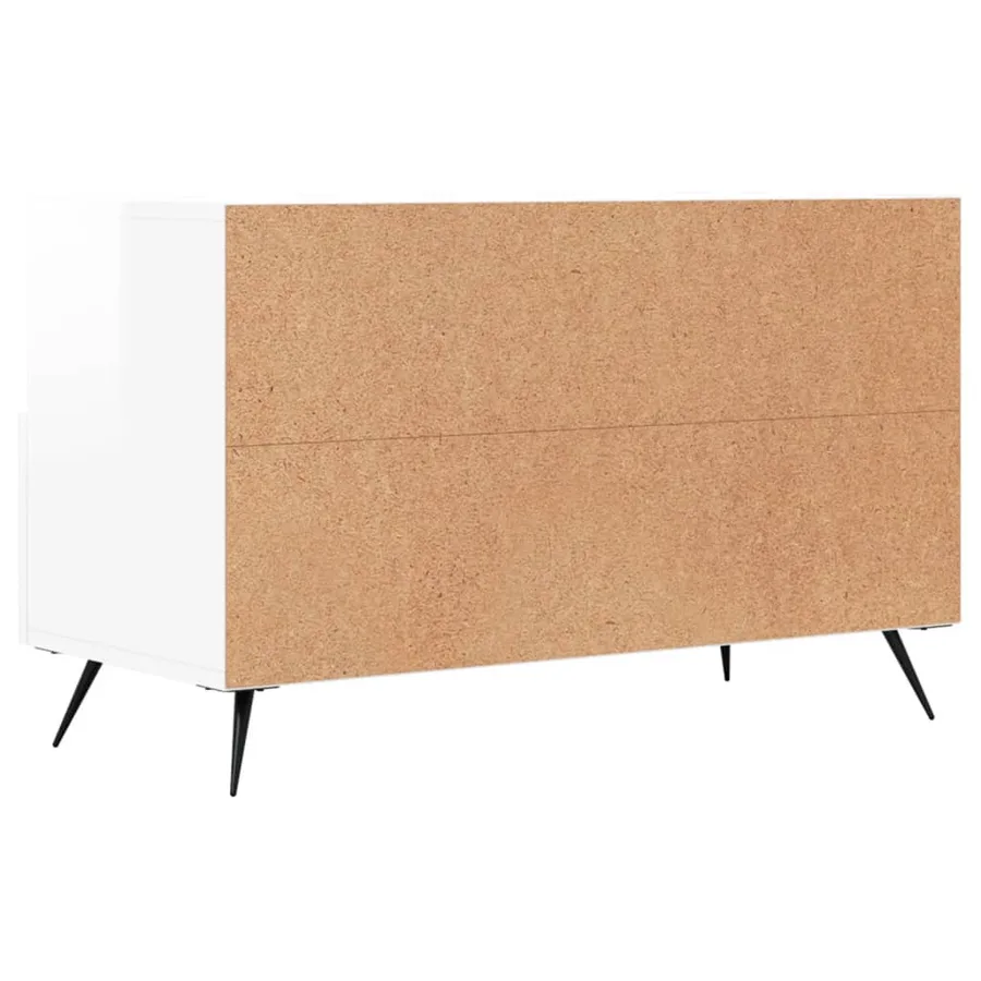 Meuble TV Blanc brillant 80x36x50 cm Bois d'ingénierie - 8