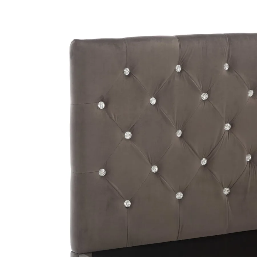 Cadre de lit sans matelas gris velours 140x200 cm - 6