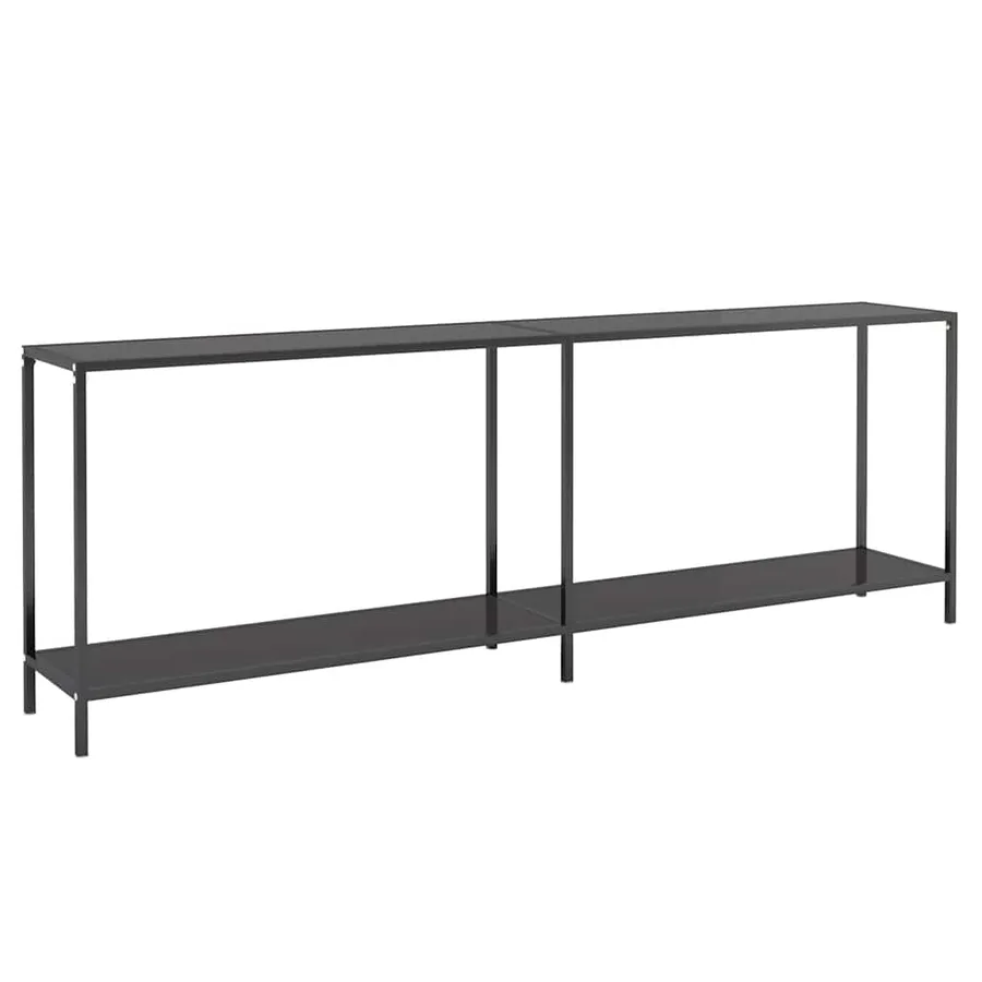 Table console Noir 220x35x75,5 cm Verre trempé - 2
