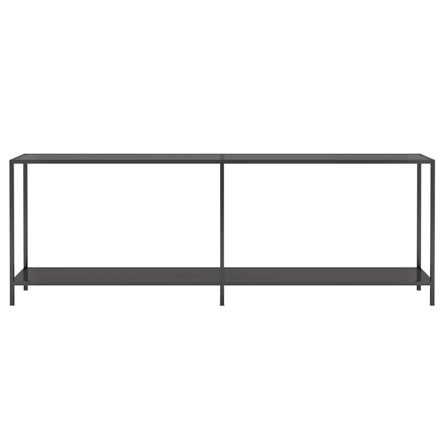 Table console Noir 220x35x75,5 cm Verre trempé - 3