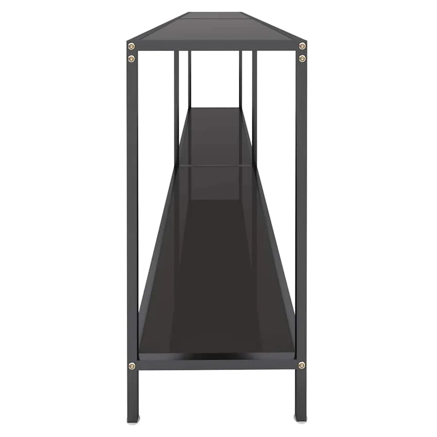 Table console Noir 220x35x75,5 cm Verre trempé - 4