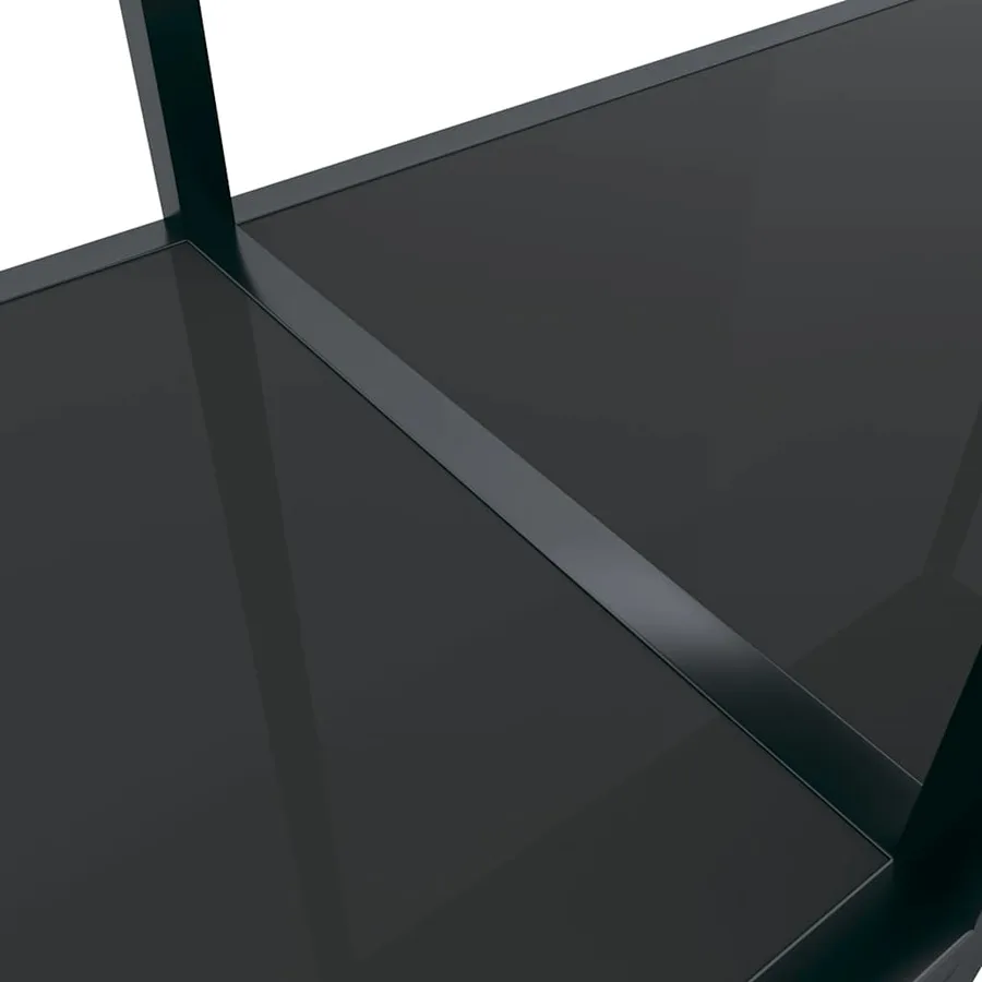 Table console Noir 220x35x75,5 cm Verre trempé - 5