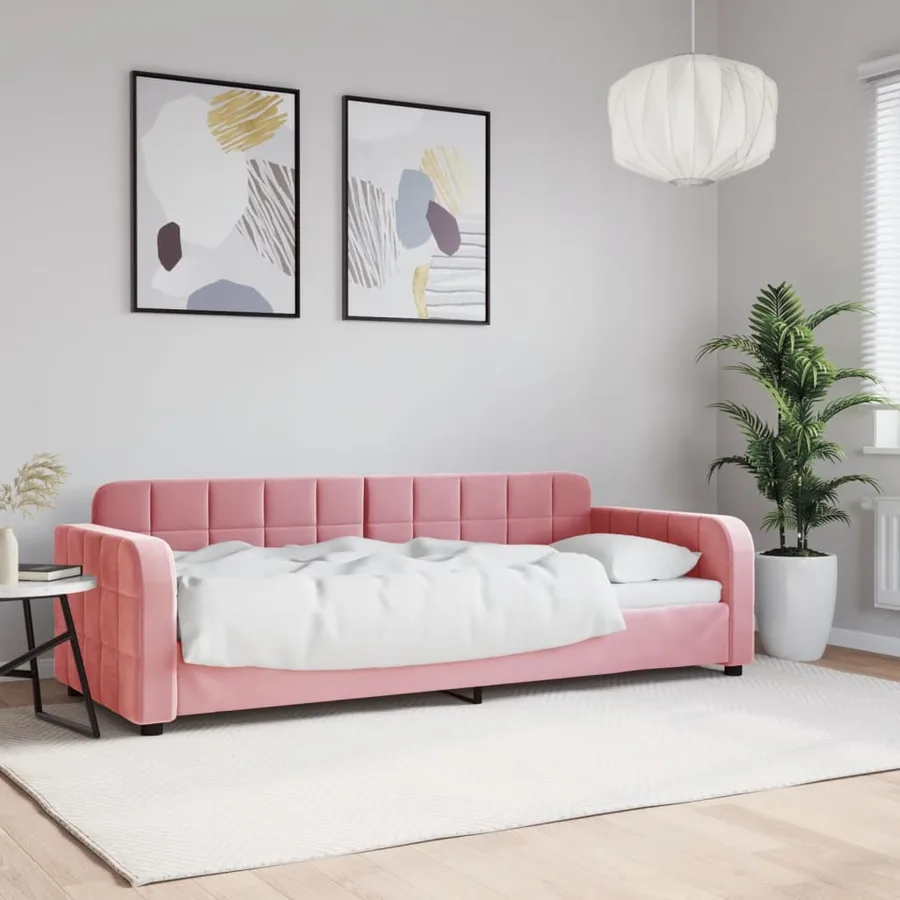 Lit de repos sans matelas rose 80x200 cm velours